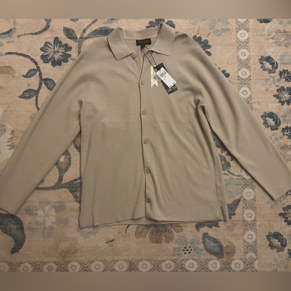 Truth Taupe Collared Button Up Shirt